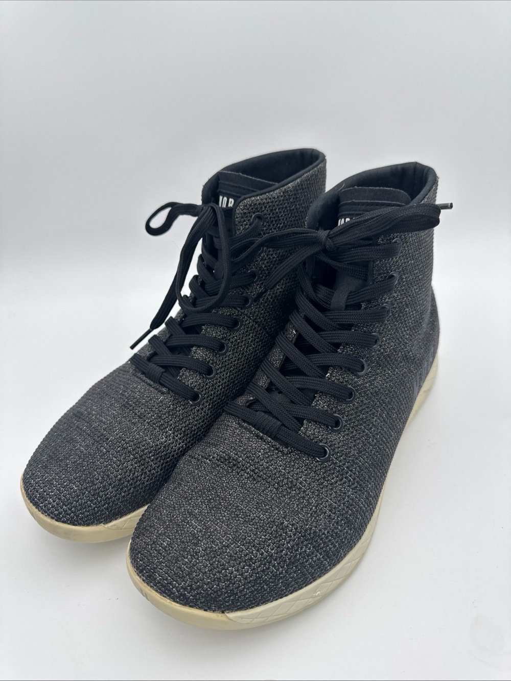 No Bull Men’s 10.5 (women’s  12) High Top Black Lace Up Shoes Fitness Workout